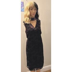 Women Floral Burnout‎ Velvet Choker DRESS Whimsigoth Fairy Grunge Witchy